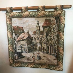 Tapestry Wall Hanging Vintage Europe Scene